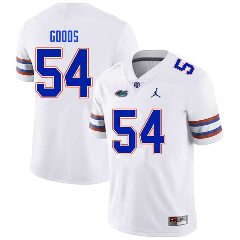 Men's NCAA Florida Gators Lamar Goods #54 Stitched Authentic Nike White College Football Jersey EVU4765CL